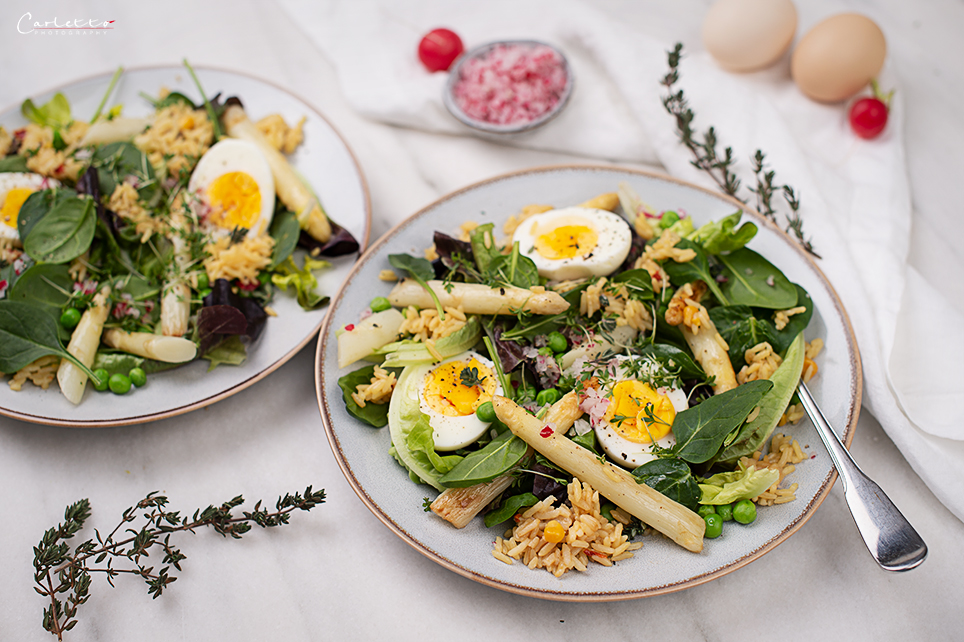 REZEPT: Frühlingssalat mit Spargel und Reis von cookingCatrin.